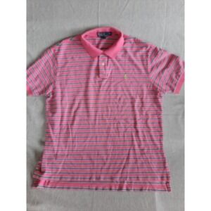Polo Ralph Lauren Men's XXL Striped Pink Polo‎ Embroidered Yellow Small Pony SEE
